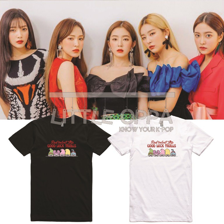 T-SHIRT KAOS RED VELVET LOVES GOOD LUCK TROLLS