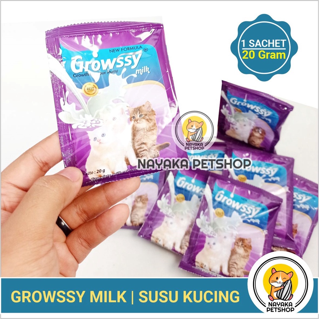 Growssy Milk Cat 20 gr Satuan 1 Sachet Susu Anak Kucing Kitten