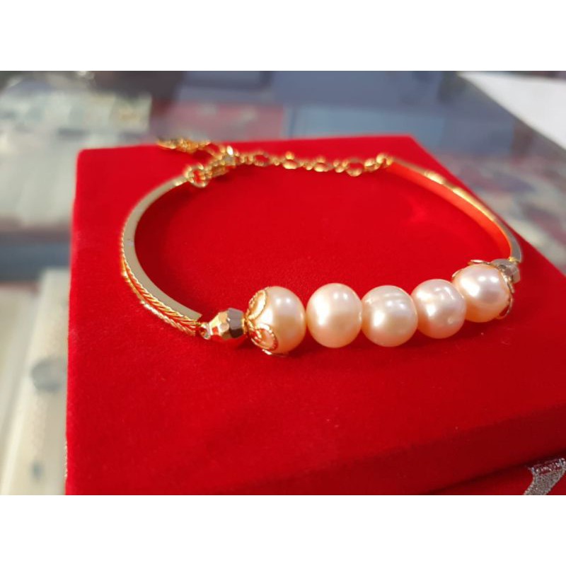 GELANG RHODIUM MUTIARA AIR TAWAR ORIGIN FROM NTB