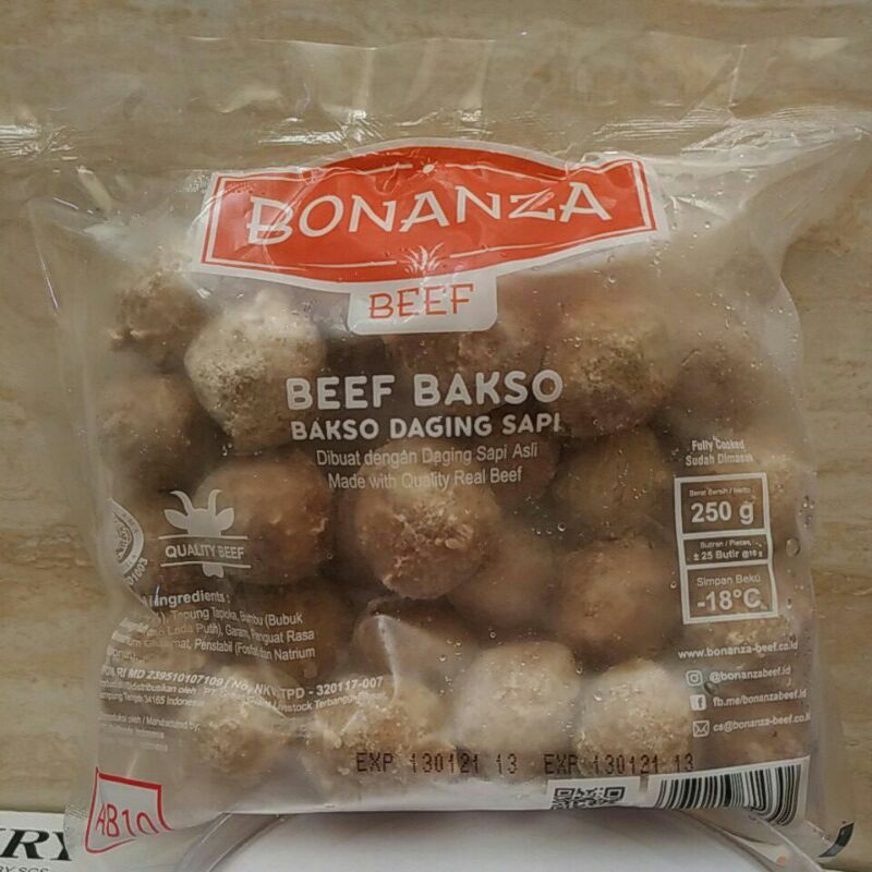 Bonanza Bakso Daging Sapi 25 butir 250gr