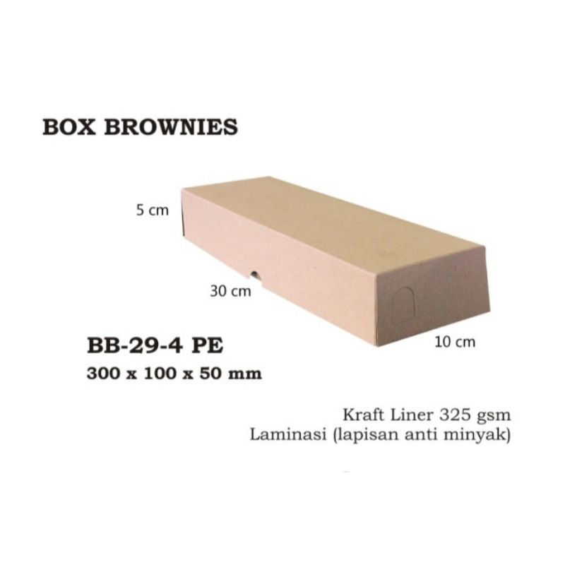 

Kotak Box Kraft Brownies L UK 30x10x5 cm @10pcs foodgrade