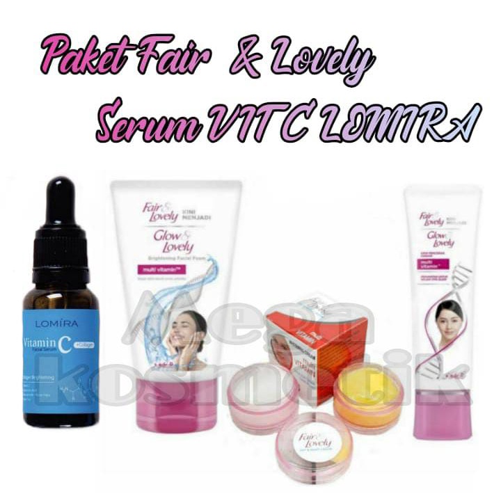 PAKET LENGKAP FAIR &amp; LOVELY 5in1 - FACIAL FOAM + CREAM DAY &amp; NIGHT + PELEMBAB PLUS SERUM