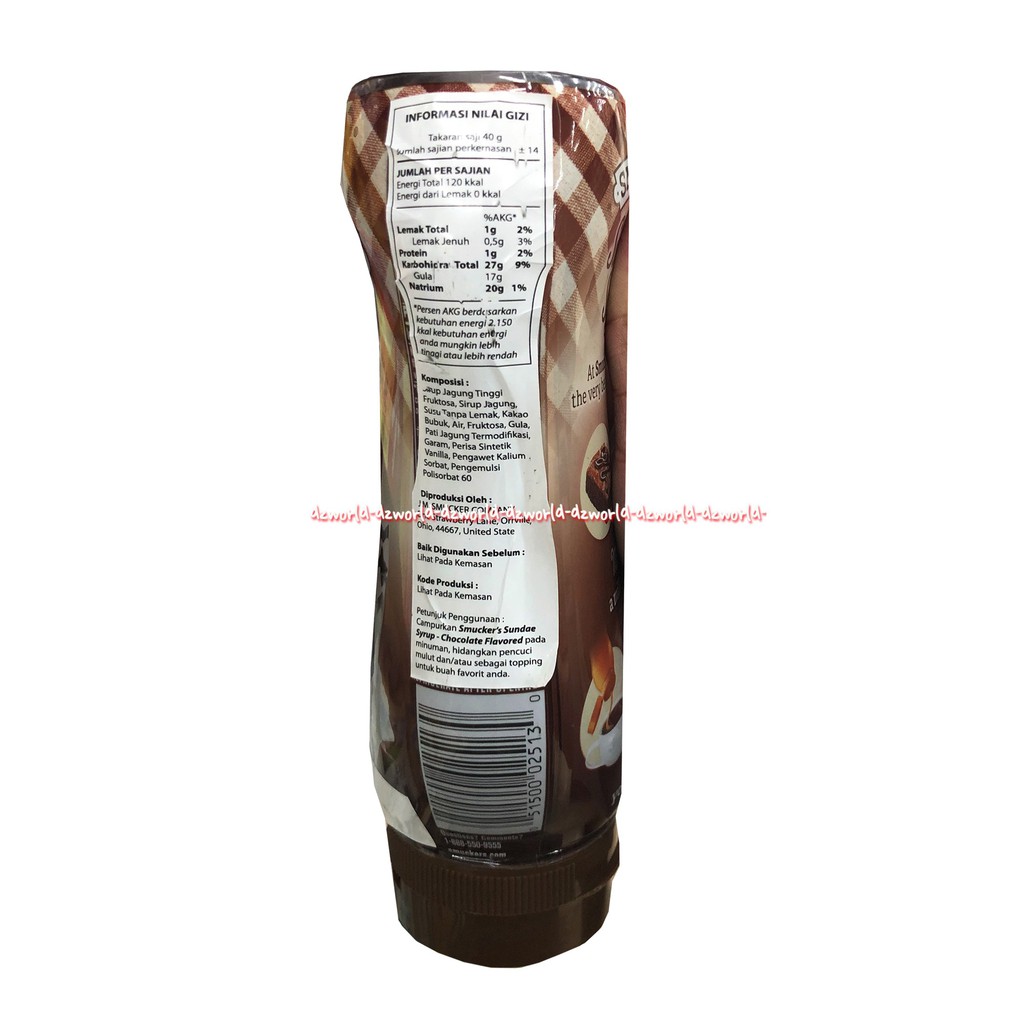 Smucker's Sundae Syrup 567gr Sirup Strawberry Chocolate Cair Untuk Roti Smuckers Sundae Stroberi Coklat