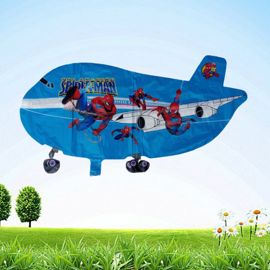 1pack PESAWAT SPIDERMAN (BALON GAS/FOIL/TERBANG/KARAKTER )