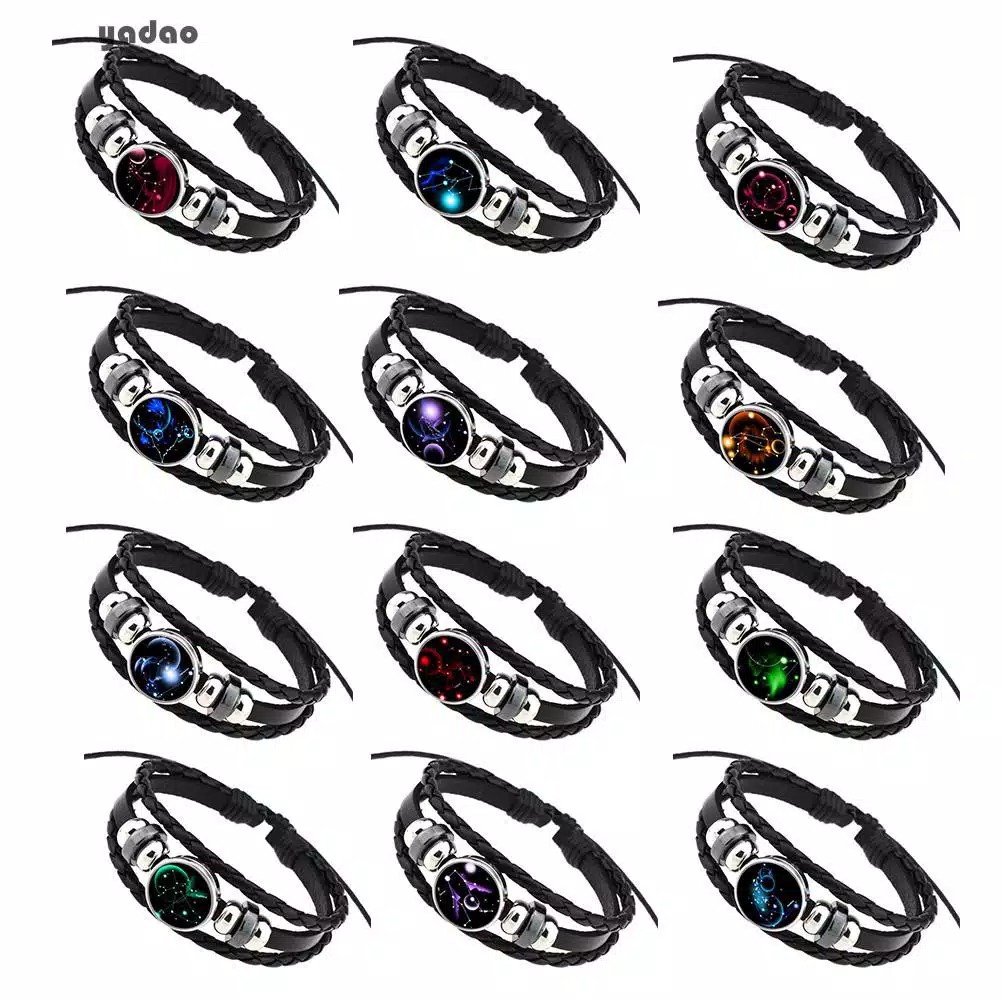 INDOMINI A004 GELANG ZODIAK TANGAN WANITA PRIA KEPANG ZODIAC FASHION KOREA GLOW IMPORT MURAH HIASAN