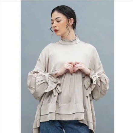 Preloved nona vintage top silk bronze