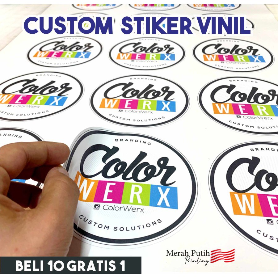 

Print Sticker Vinyl A3 Potong Bentuk / Sticker Label
