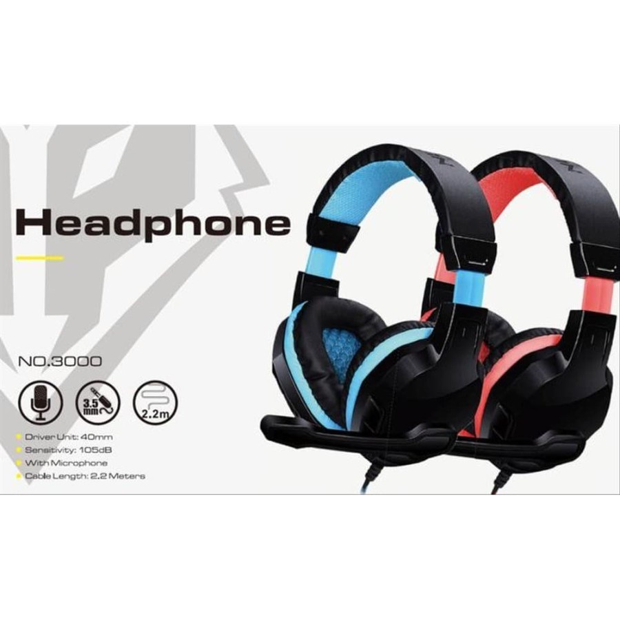 Headset Gaming Nubwo NO.3000 Gaming Wired Strong Bass and Treble