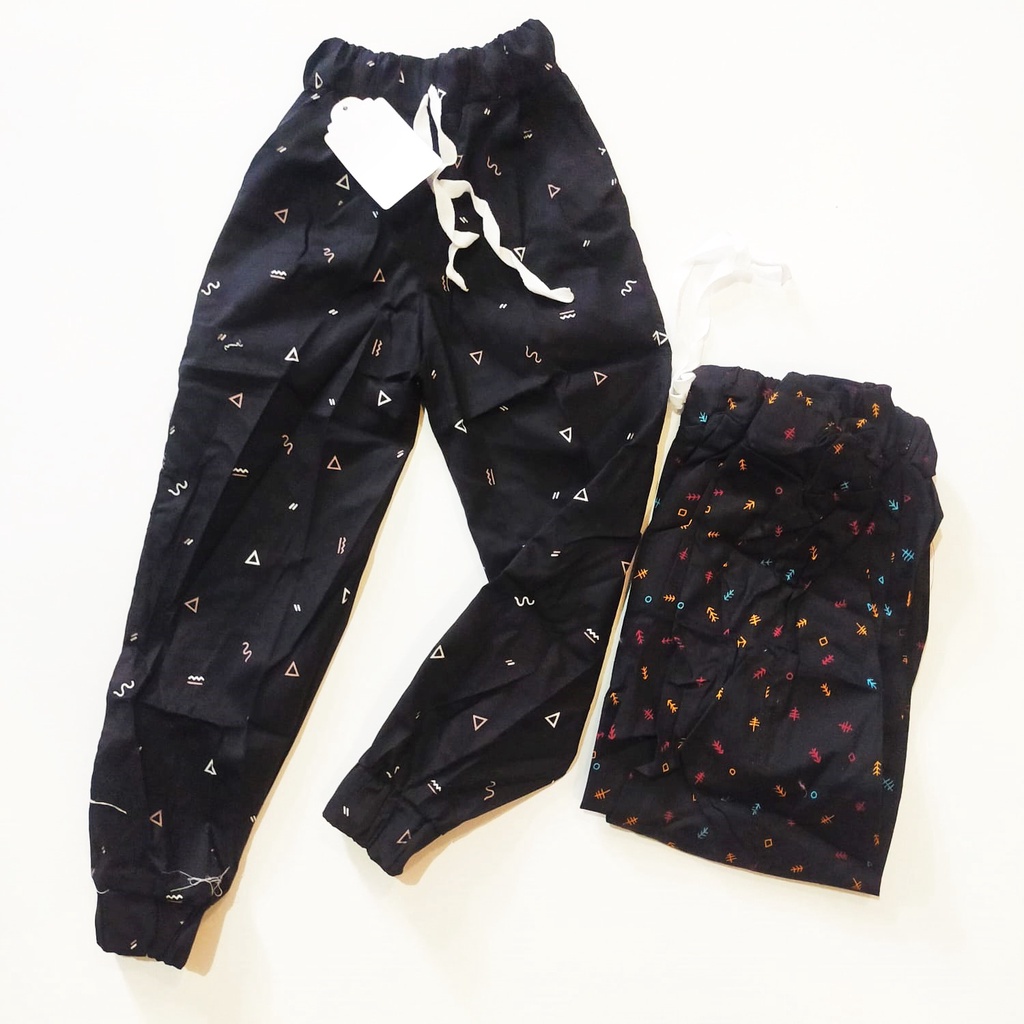 Celana jogger anak laki laki motif usia 2-6 tahun