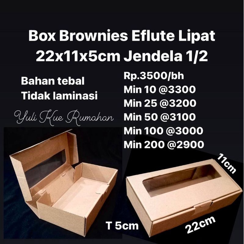 

Box Brownies Eflute Lipat 22x11x5cm Jendela 1/2