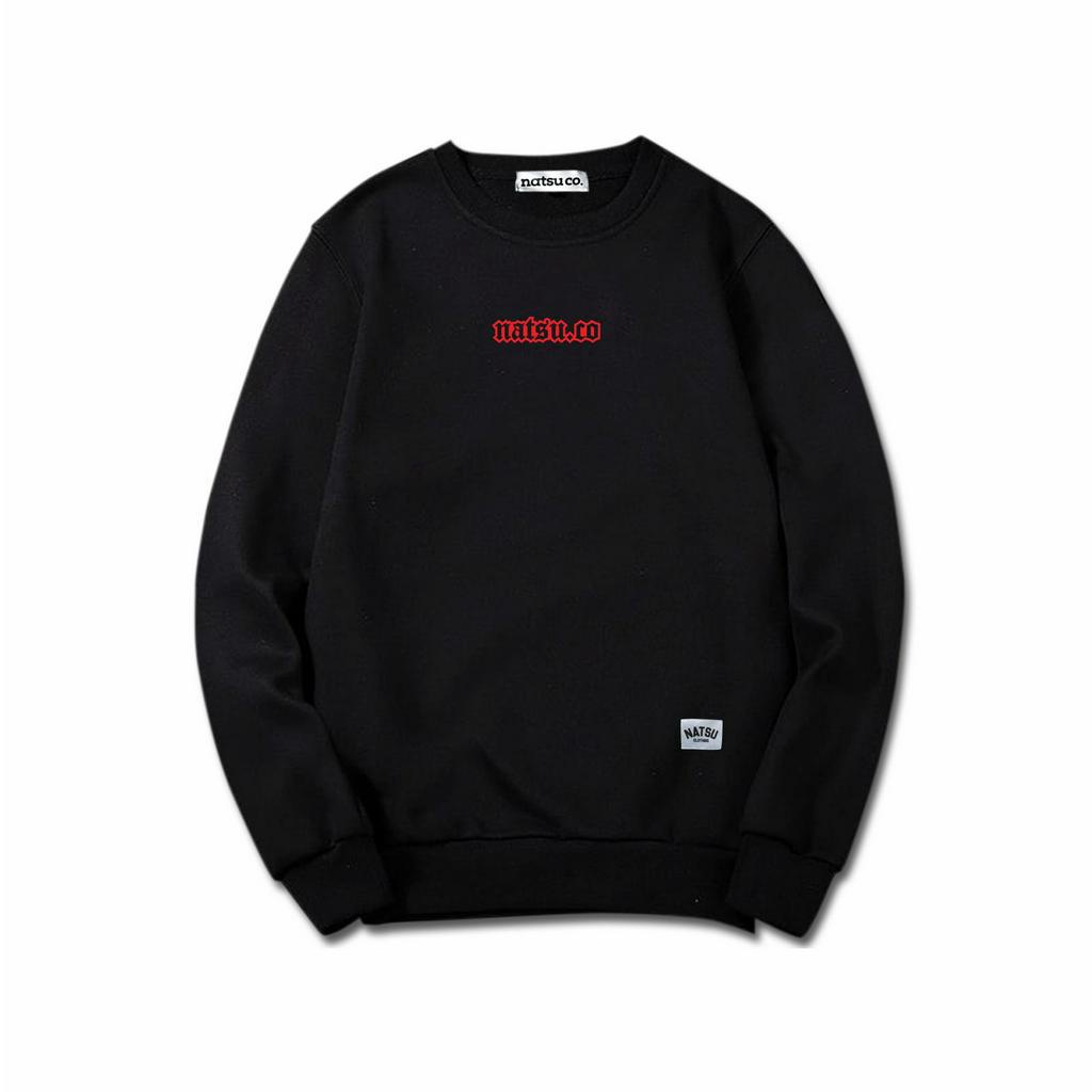 Sweater Crewneck Pria dan Wanita Simple Logo Tulisan natso.co 1 Orange NATSU.CO x PANDAWA HOODIE
