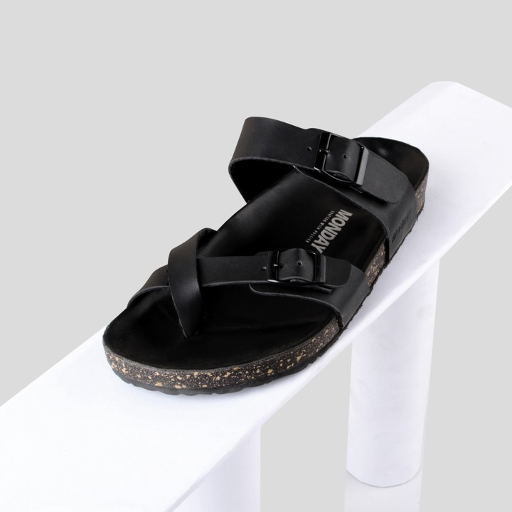 JACK BLACK - Sendal Jepit Kulit Original Santai Kasual Cowok Sandal Pria Original