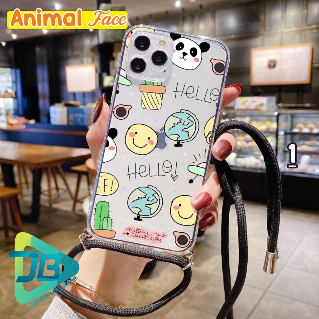 SOFTCASE SLINGCASE LANYARD BENING ANIMAL FACE INFINIX NOTE 8 HOT 9 PLAY X680 X682 10 LITE JB4840