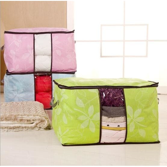 Igrosir Storage bag flower Tas jumbo Box tempat Pakaian baju laundry Bed cover Selimut Serbaguna