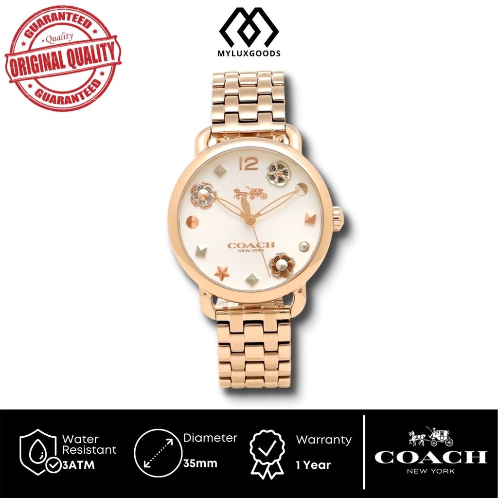 ( ORIGINAL - BERGARANSI ) Jam Tangan Coach Strap Stainless Steel 35mm