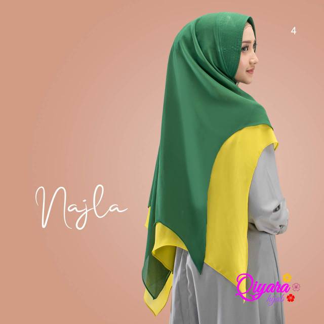 (BISA COD) Najla Khimar Pet Antem ORIGINAL Qiyara Hijab