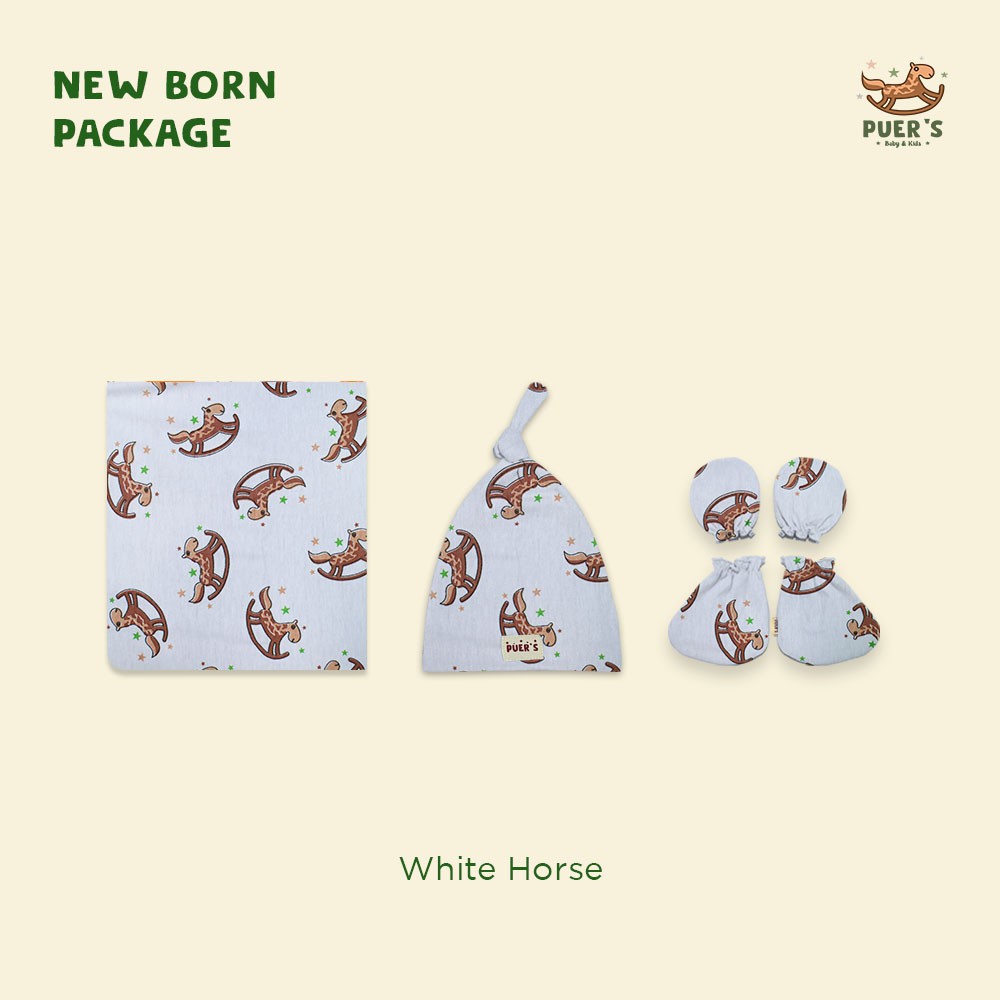 NEWBORN PACKAGE (SWADDLE SET) WHITE HORSE