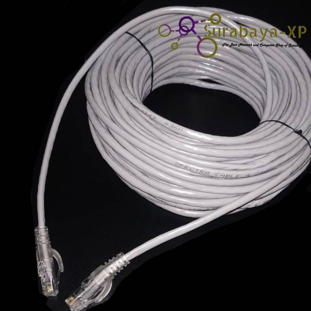 Kabel UTP Lan 45Meter 45M 45 M 45 Meter cat 5e SPC RJ45 AMP Siap Pakai