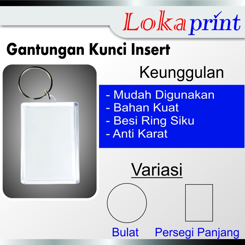 Jual Bahan Gantungan Kunci Akrilik Insert Paper Sisi Tanpa Alat Mesin