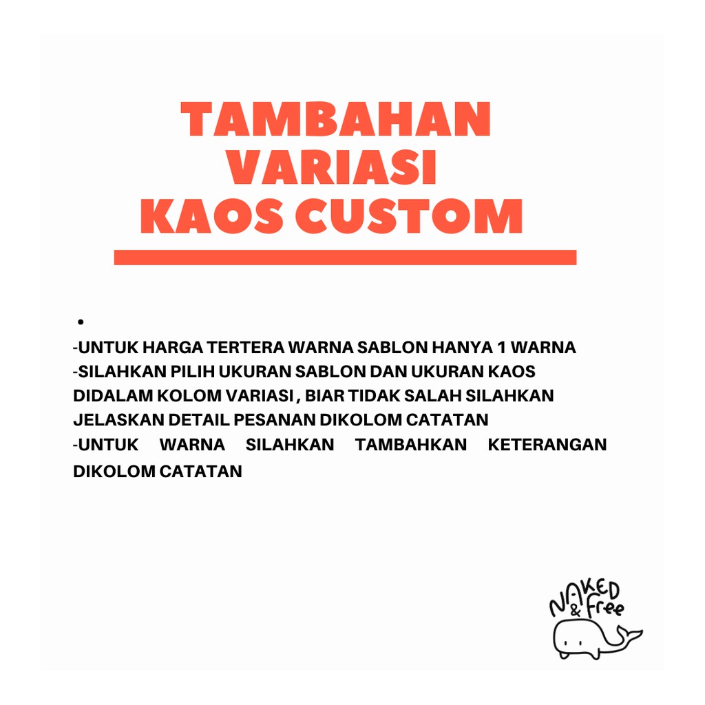 Tambah variasi Custom untuk  Kaos custom Bayi , Anak, Remaja Dan Dewasa
