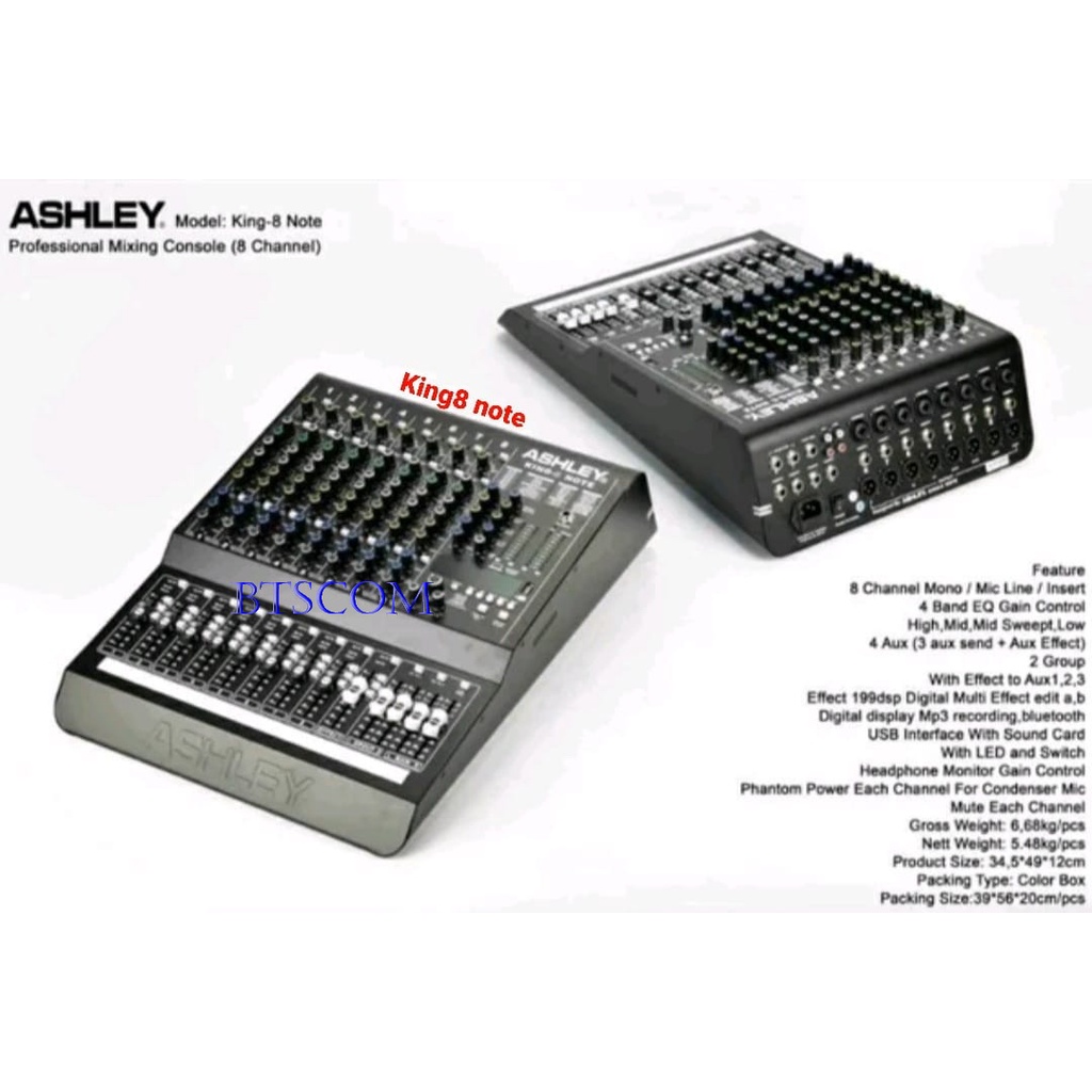 MIXER AUDIO ASHLEY KING8 NOTE/KING 8 NOTE