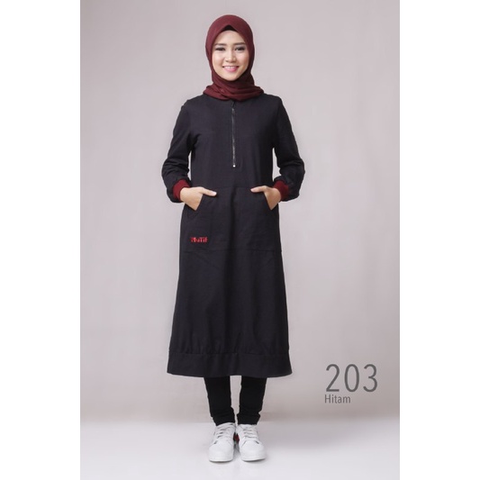 TUNIK MUTIF 203 HITAM - MARUN