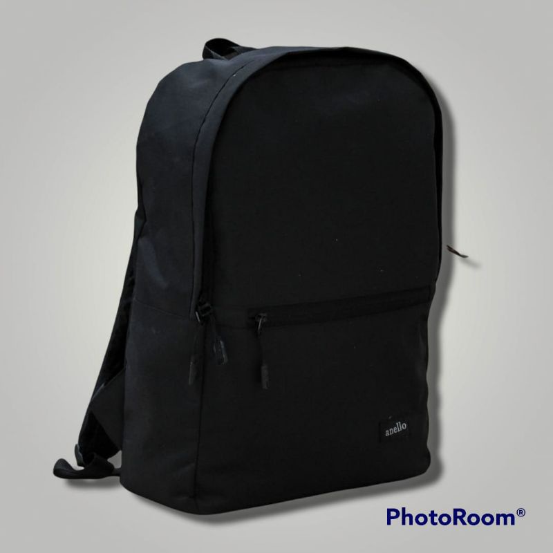 Tas Sekolah Ransel Pria Wanita Tas Punggung Sekolah-Reseleting hitam