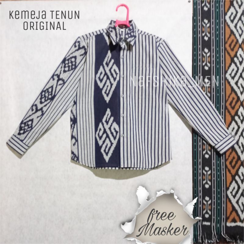 Kemeja Etnik Pria - Nafshika Men Kemeja Tenun Etnik Troso Jepara, Hem Etnik, Hem Tenun Pria, Kemeja 