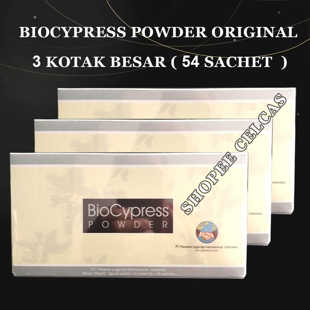 3 Kotak Besar Biocypress Powder Serbuk Original