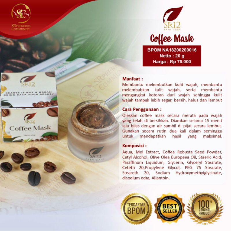 COFFEE MASK PEEL SR12/PEMBERSIH KOMEDO AMPUH!!! LD FORCE