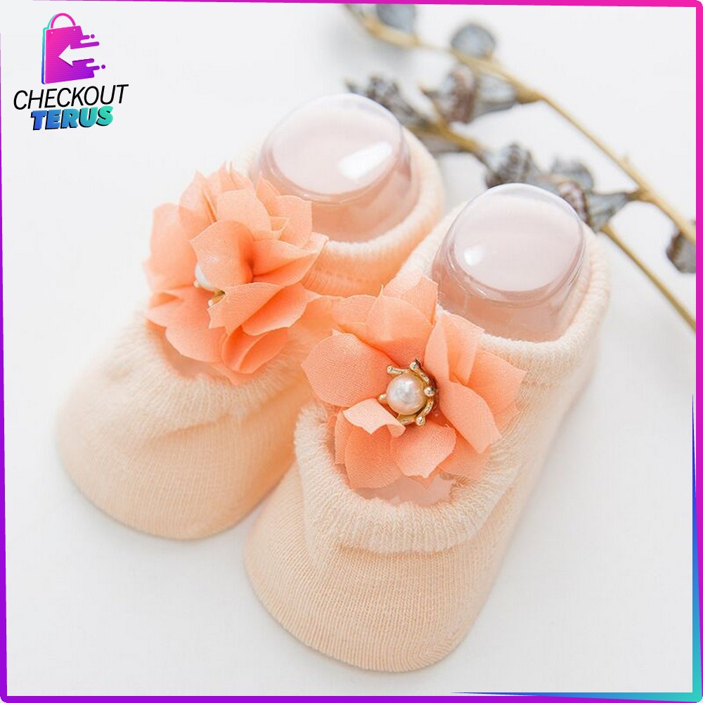 CT P212 Kaos Kaki Pendek Bayi Cewek 3IN1 Motif Renda Bunga Pita Kaus Kaki Bahan Katun Anak Perempuan Lucu Dapat 3 Pasang Korean Style