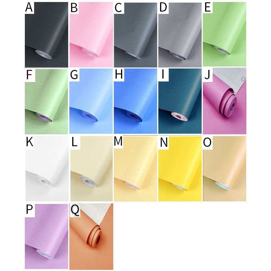 HS - WALLPAPER DINDING WALLSTICKER MOTIF POLOS BERWARNA BERTEKSTUR WATERPROOF STIKER DINDING