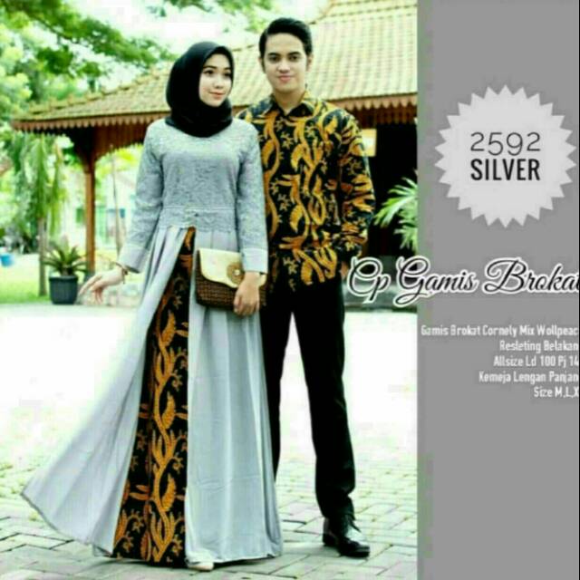 Couple gamis batik brokat