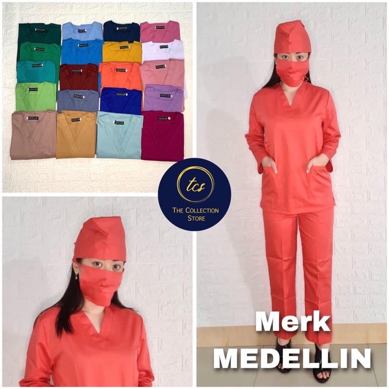 BAJU OK MEDELLIN / BAJU OKA , BAJU JAGA / SCRUB MEDIS , BAJU PERAWAT LENGAN PANJANG (UNISEX)