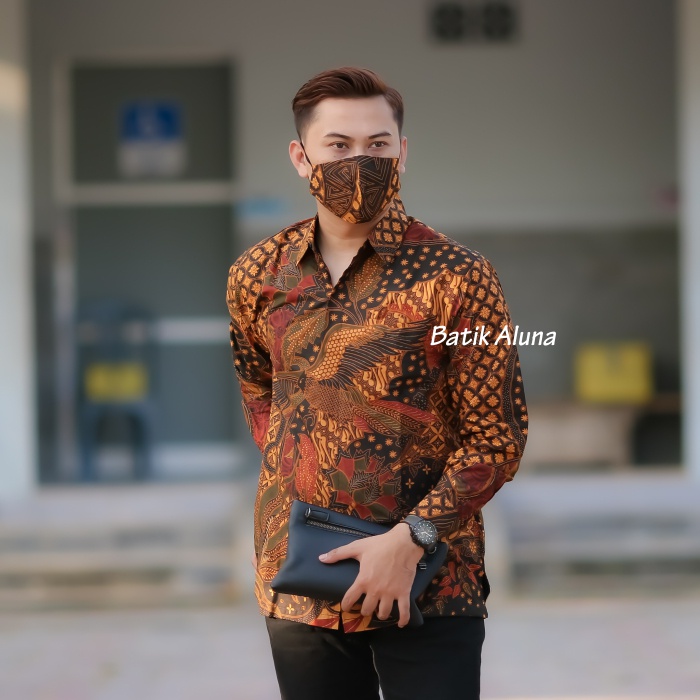 Kemeja Batik Pria Premium Lengan Panjang Pabrik Batik Aluna PCW 089