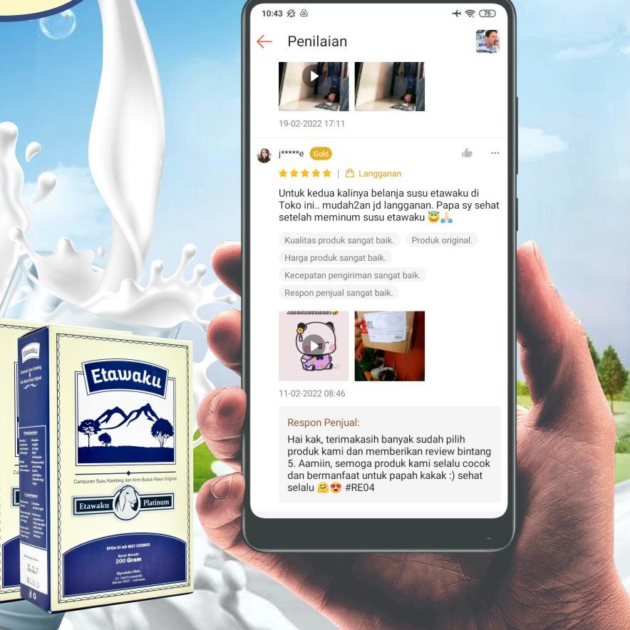 

Recomend Susu Kambing Etawaku Platinum | Susu Murni Rendah Gula & Krimer Nabati Baik Diabetes Obesitas Atasi Sistem Pernapasan Pernafasan Asma Bronkhitis Sesak Napas Nafas Tingkatkan Kekebalan Tubuh Isi 200gr