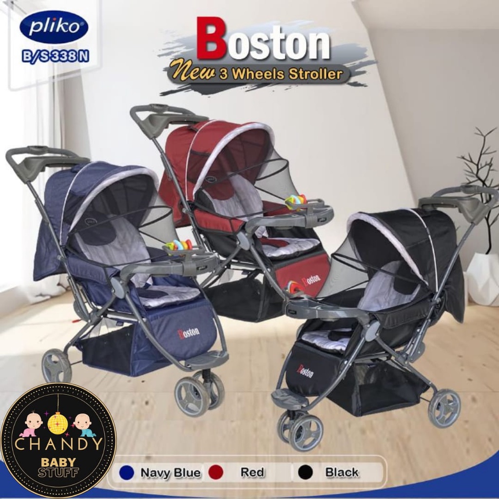 STROLLER PLIKO BOSTON PK 338 KERETA DORONG BAYI RODA TIGA