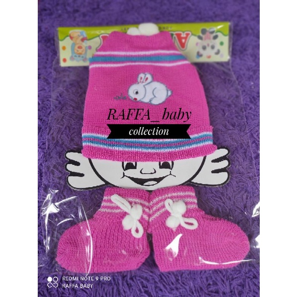 Set topi + kaos kaki bayi, RAJUT