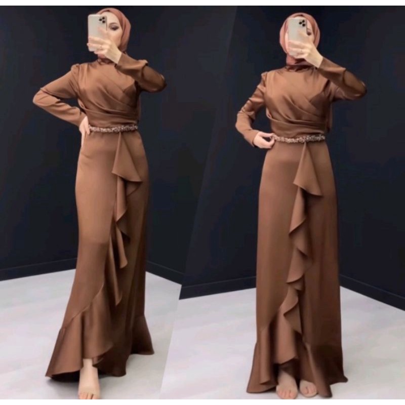 Dress Pesta / Gamis Pesta / Gaun Muslimah / Armani Silk / Bridesmaid Dress /