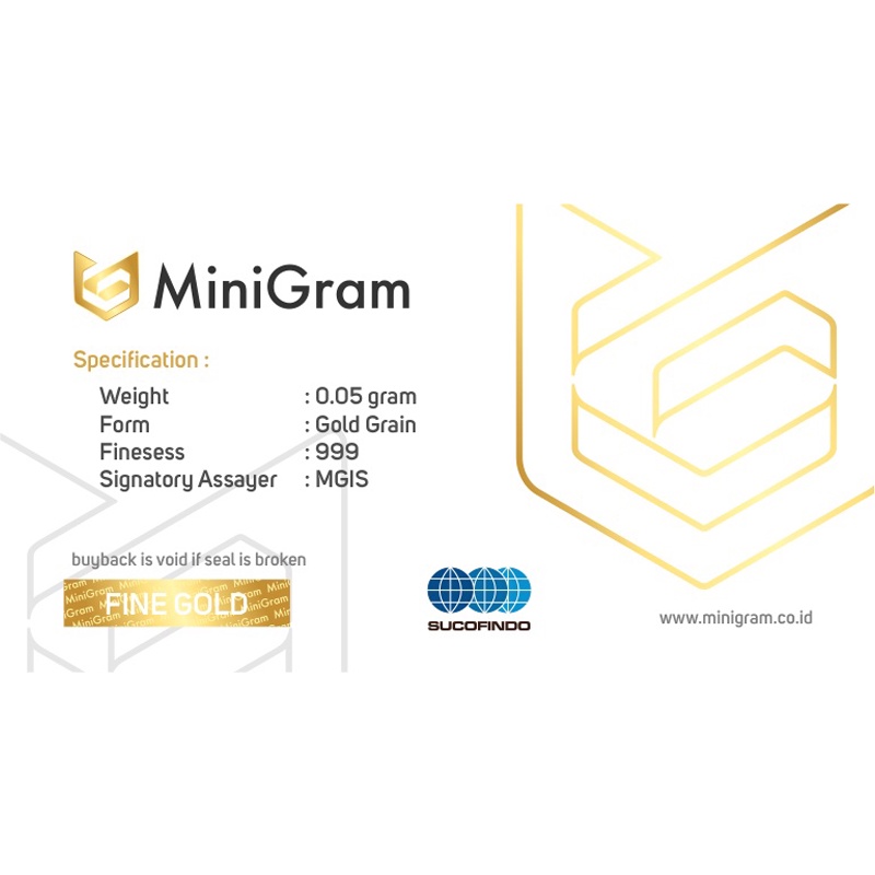 Minigram 0.05 Gram Emas Batangan Bersertifikat Murni 24 Karat