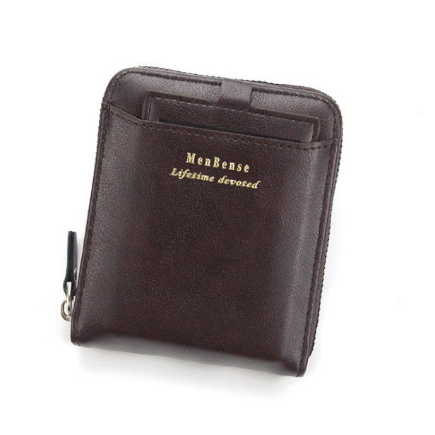 BISA COD MEN BENSE Dompet Pria Wanita Model Pendek Resleting Luar Bahan Kulit Sintetis Original-8