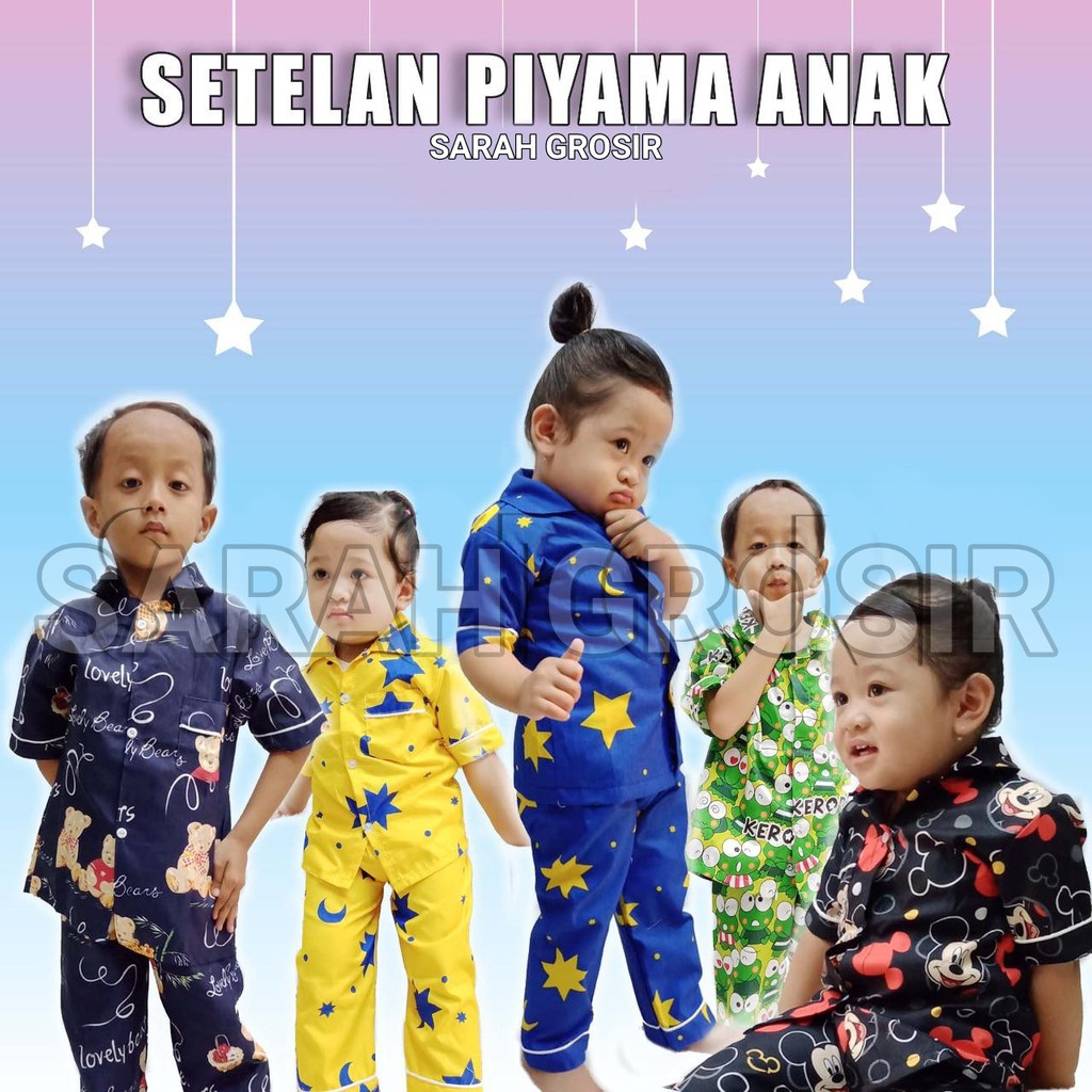 Setelan Piyama Anak All Motif Terbaru &amp; Terlaris 0 - 5 THN 2021