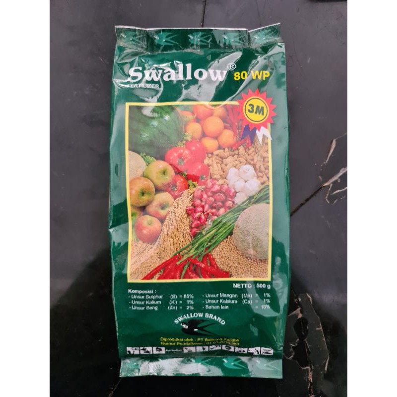 Pupuk Fertilizer SWALLOW 80 WP 500Gram