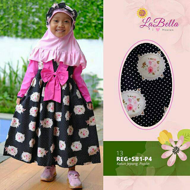 Gamis Anak Perempuan Usia 2-11 Tahun REG+SB1-P413 Labella