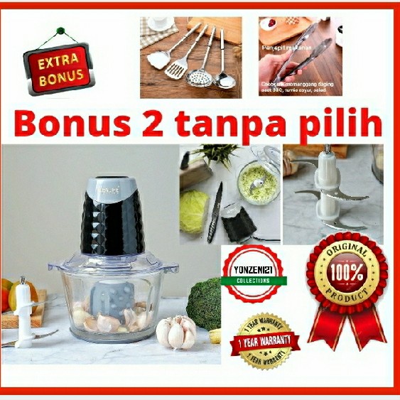 Penggiling bumbu bawang daging elektrik chopper blender Idealife 216j