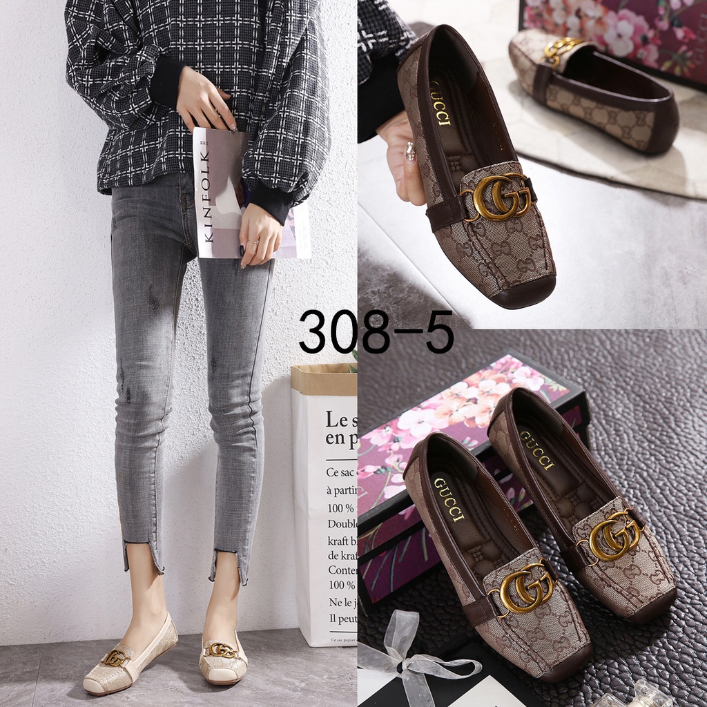 GC GG Marmont Canvas Flat Shoes #308-5