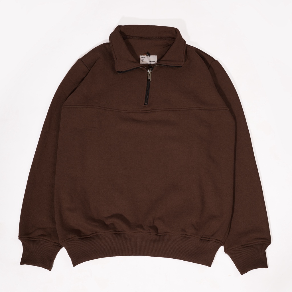 Halfzip Sweatshirt Brown