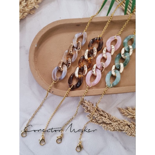 Konektor Masker Hijab Marmer Mewah / Konektor Masker Simple