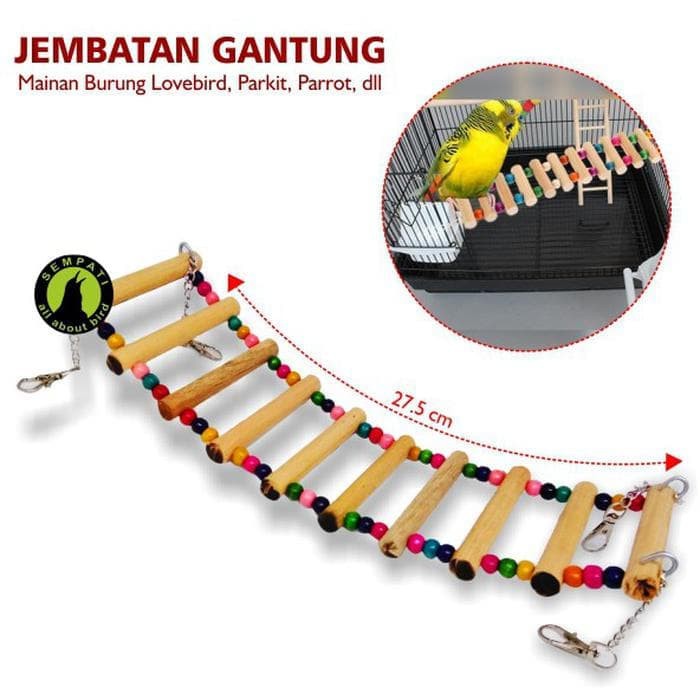 Dijual BEST SELLER JEMBATAN GANTUNG MAINAN BURUNG LOVEBIRD PARKIT PARROT DLL Grosir Lebaran