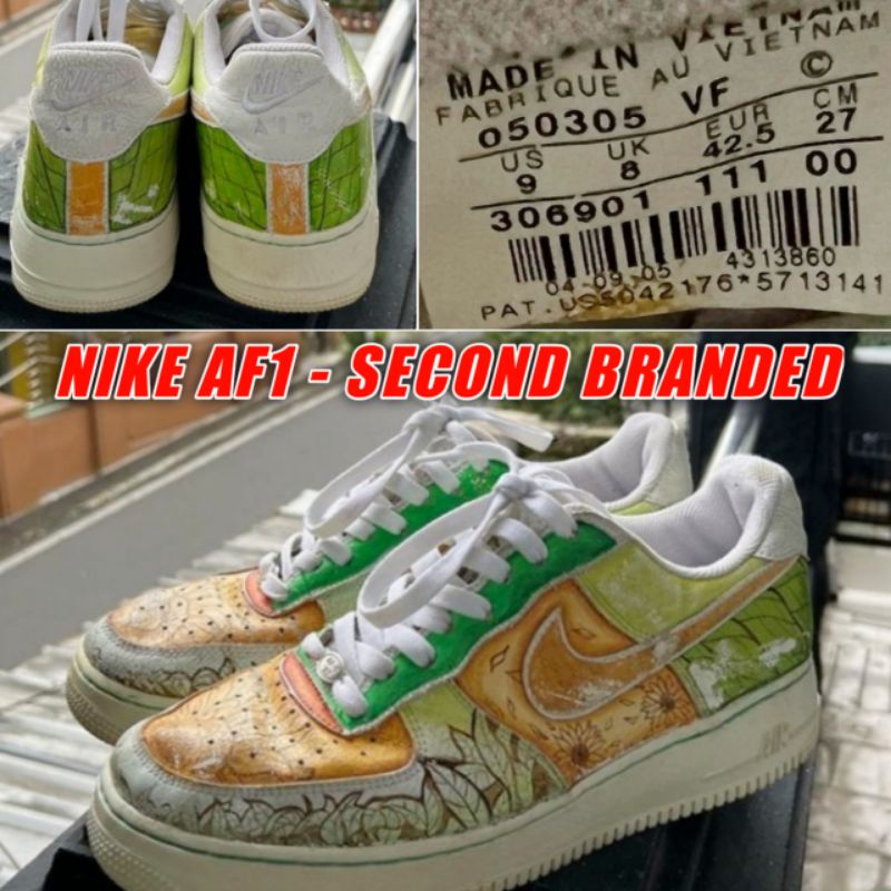 (PRELOVED) SEPATU SNEAKERS PRIA SECOND BRANDED NIKE AF1 LOW CUSTOM PAINT  SIZE 42,5